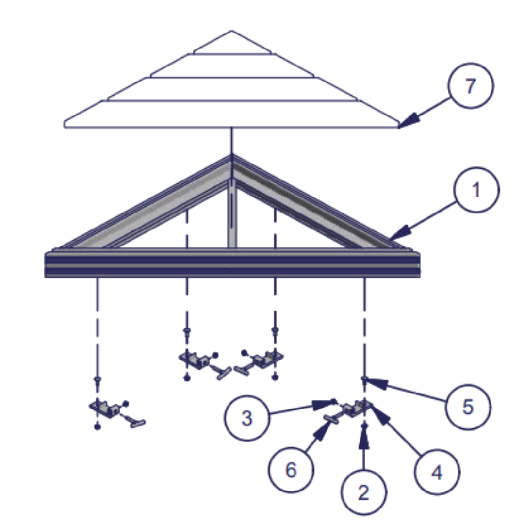 RS4 Dock Corner 3 FT Parts Diagram