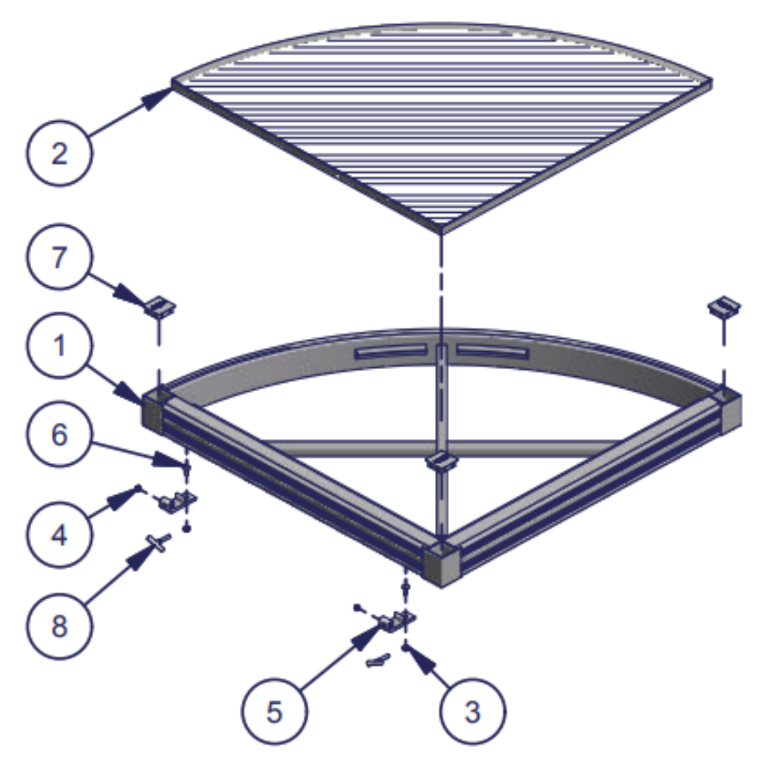 RS4 Curved Dock 90 Degree Parts Diagram