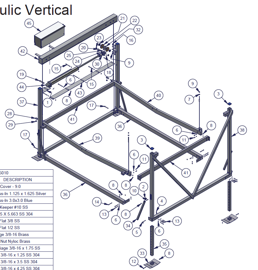 5010 Hydraulic Vertical Parts Diagram